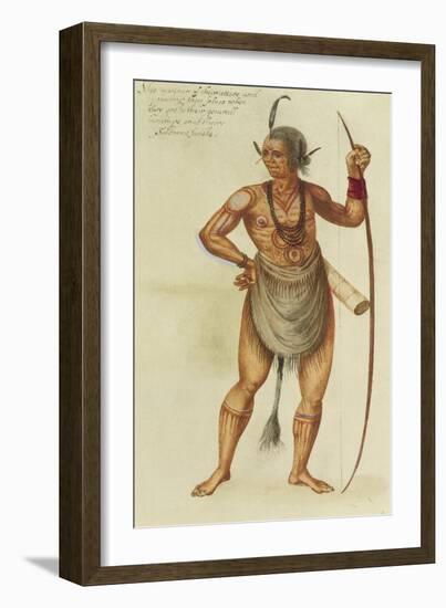 Indian in Body Paint-John White-Framed Giclee Print