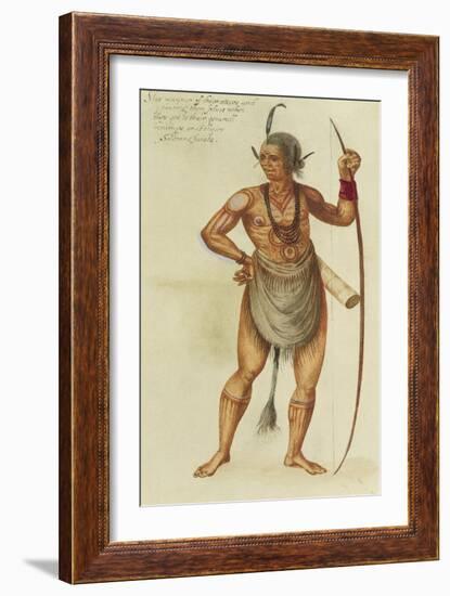 Indian in Body Paint-John White-Framed Giclee Print