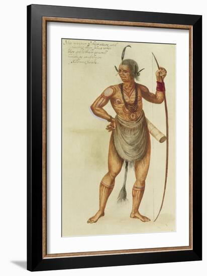 Indian in Body Paint-John White-Framed Giclee Print