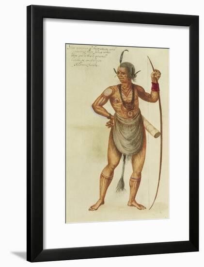 Indian in Body Paint-John White-Framed Giclee Print