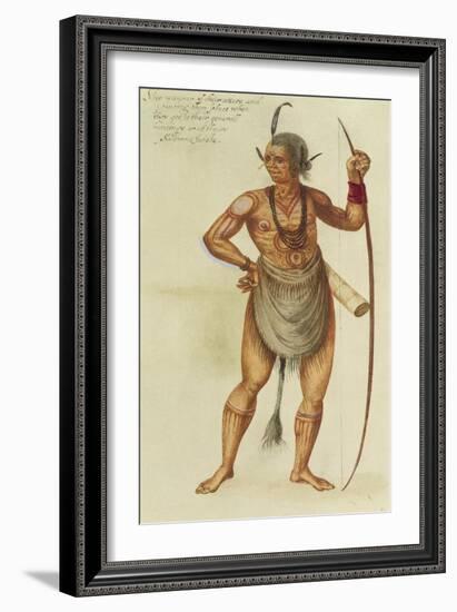 Indian in Body Paint-John White-Framed Giclee Print