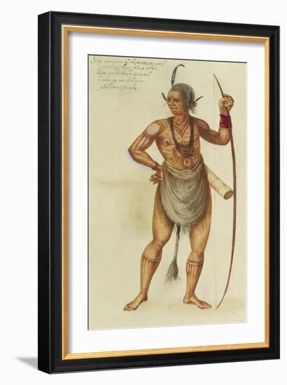 Indian in Body Paint-John White-Framed Giclee Print