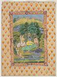 Krishna Playing a Flute (Wood)-Indian-Giclee Print