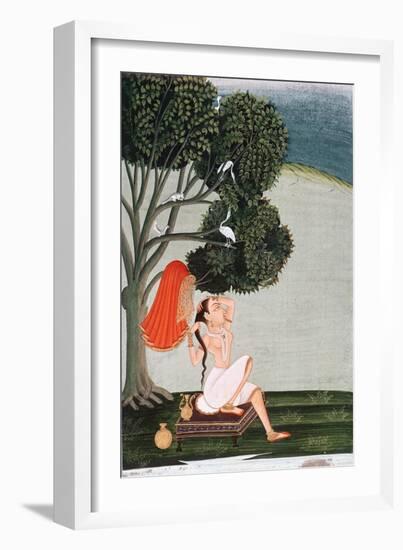 Indian Lady at Her Toilet Dressing Her Hair-null-Framed Giclee Print