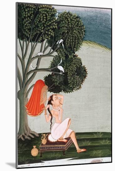 Indian Lady at Her Toilet Dressing Her Hair-null-Mounted Giclee Print