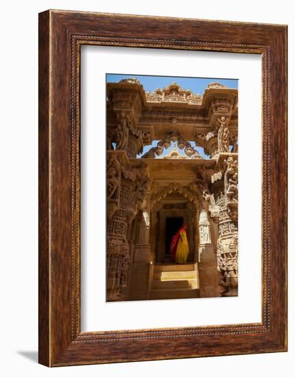 Indian Lady in Traditional Dress in a Temple in Jaisalmer, Rajasthan, India, Asia-Martin Child-Framed Photographic Print