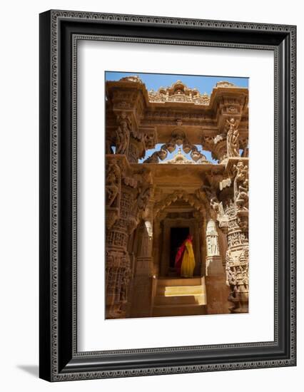 Indian Lady in Traditional Dress in a Temple in Jaisalmer, Rajasthan, India, Asia-Martin Child-Framed Photographic Print