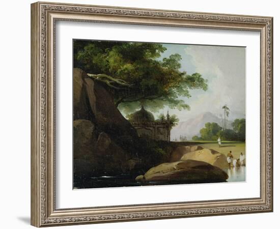 Indian Landscape with Temple, C.1815-George Chinnery-Framed Giclee Print