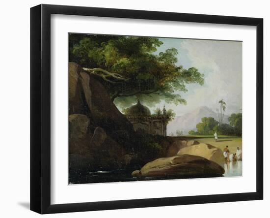 Indian Landscape with Temple, C.1815-George Chinnery-Framed Giclee Print