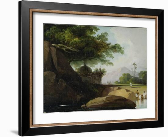 Indian Landscape with Temple, C.1815-George Chinnery-Framed Giclee Print