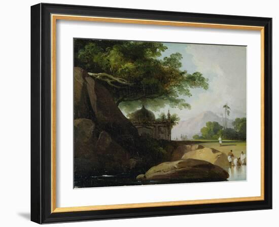 Indian Landscape with Temple, C.1815-George Chinnery-Framed Giclee Print