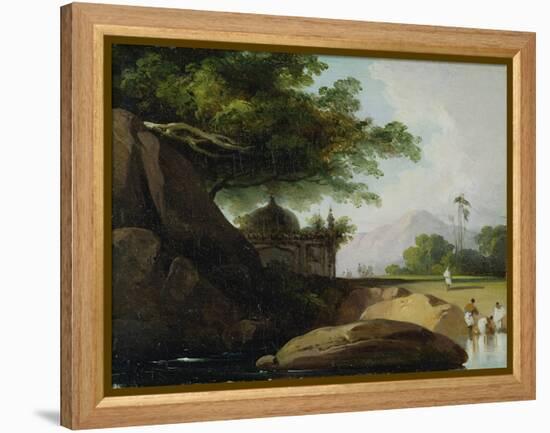 Indian Landscape with Temple, C.1815-George Chinnery-Framed Premier Image Canvas