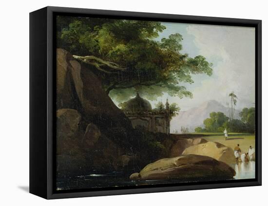 Indian Landscape with Temple, C.1815-George Chinnery-Framed Premier Image Canvas