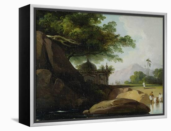 Indian Landscape with Temple, C.1815-George Chinnery-Framed Premier Image Canvas