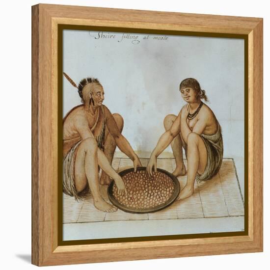 Indian Man and Woman Eating-John White-Framed Premier Image Canvas