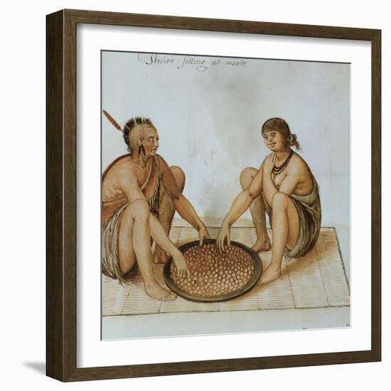 Indian Man and Woman Eating-John White-Framed Giclee Print