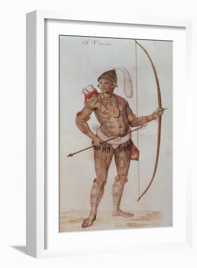 Indian Man of Florida-John White-Framed Giclee Print