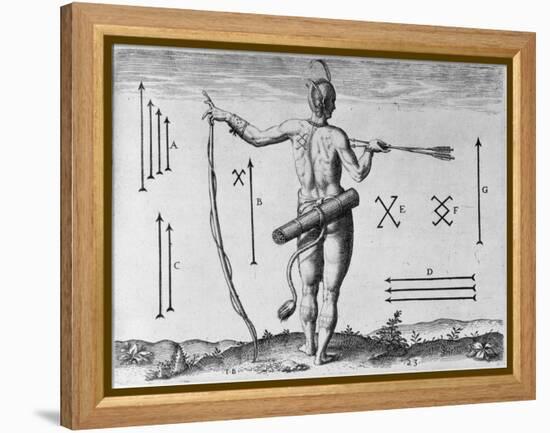 Indian Markings, Engraved by Theodor De Bry (1528-1598)-John White-Framed Premier Image Canvas