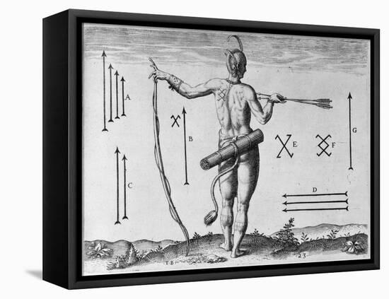 Indian Markings, Engraved by Theodor De Bry (1528-1598)-John White-Framed Premier Image Canvas