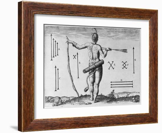 Indian Markings, Engraved by Theodor De Bry (1528-1598)-John White-Framed Giclee Print