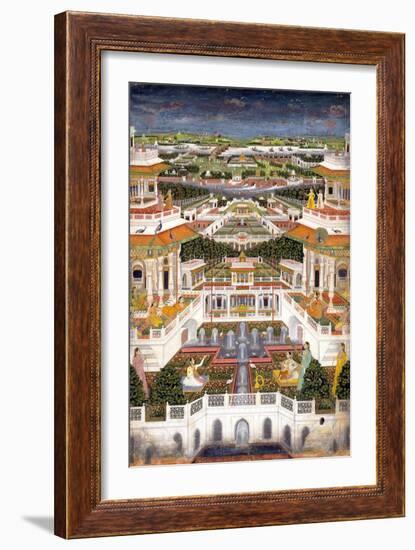 Indian Miniature Painting of a Lavish Palace Complex-null-Framed Giclee Print