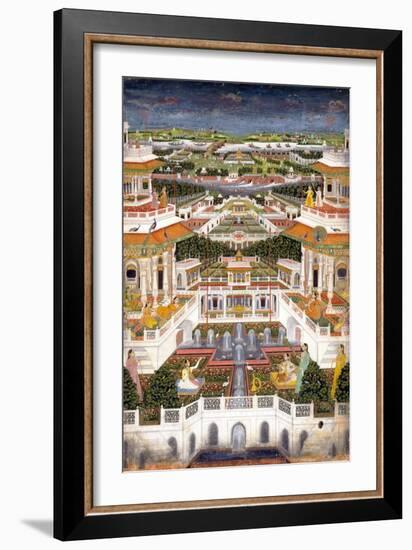 Indian Miniature Painting of a Lavish Palace Complex-null-Framed Giclee Print