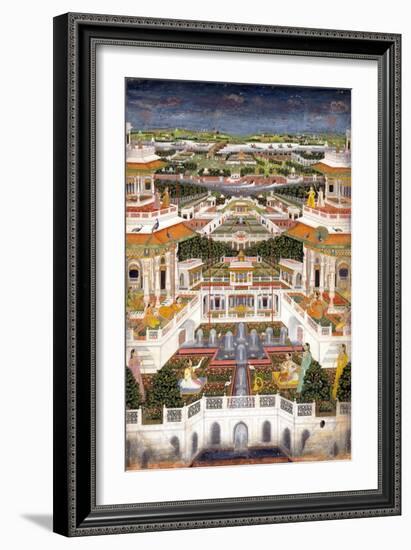 Indian Miniature Painting of a Lavish Palace Complex-null-Framed Giclee Print