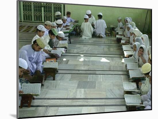 Indian Muslim Children Read the Holy Quran-null-Mounted Photographic Print