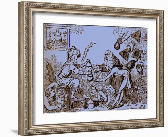 Indian Nabob's Wealth - caricature by Gillray-James Gillray-Framed Giclee Print