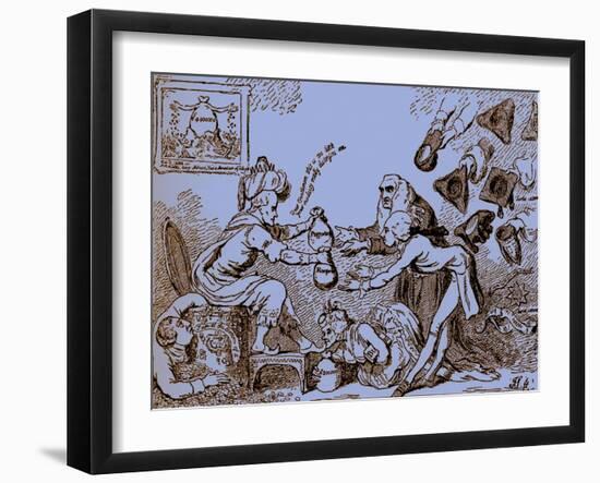 Indian Nabob's Wealth - caricature by Gillray-James Gillray-Framed Giclee Print