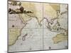 Indian Ocean Old Map, Southern Asia, Eastern Africa And West Australia-marzolino-Mounted Art Print