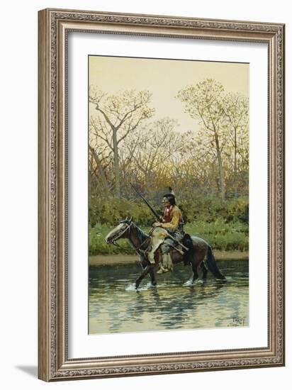 Indian on Horseback, 1905-Henry F. Farny-Framed Giclee Print