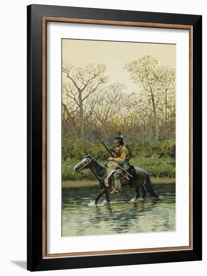 Indian on Horseback, 1905-Henry F. Farny-Framed Giclee Print