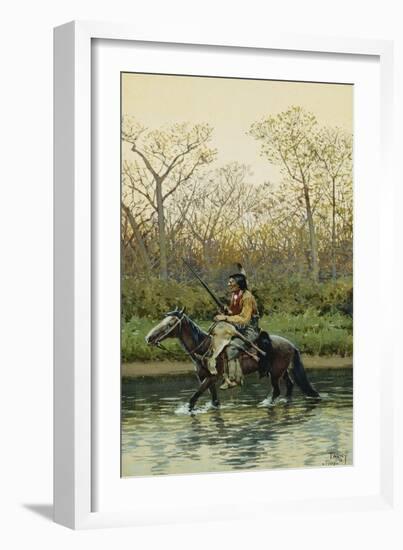 Indian on Horseback, 1905-Henry F. Farny-Framed Giclee Print