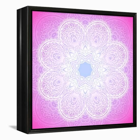 Indian Ornament, Mandala in Pink-art_of_sun-Framed Stretched Canvas