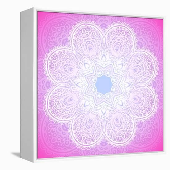 Indian Ornament, Mandala in Pink-art_of_sun-Framed Stretched Canvas