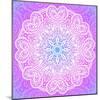 Indian Ornament, Mandala in Pink-art_of_sun-Mounted Art Print