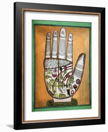 Indian Palmistry Map-Victor De Schwanberg-Framed Photographic Print