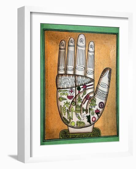 Indian Palmistry Map-Victor De Schwanberg-Framed Photographic Print