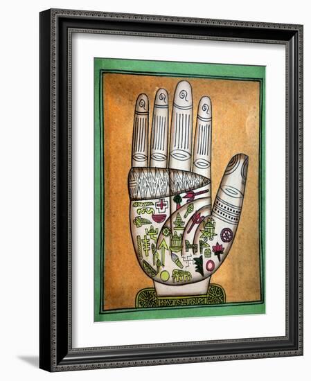 Indian Palmistry Map-Victor De Schwanberg-Framed Photographic Print