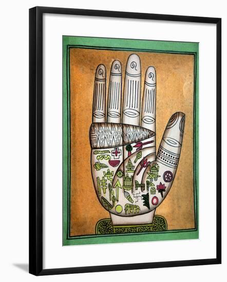 Indian Palmistry Map-Victor De Schwanberg-Framed Photographic Print