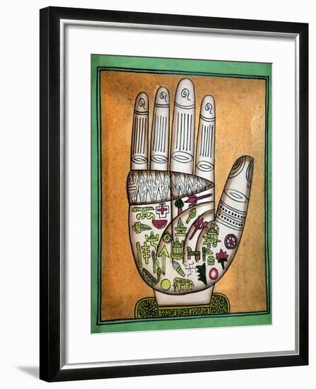 Indian Palmistry Map-Victor De Schwanberg-Framed Photographic Print