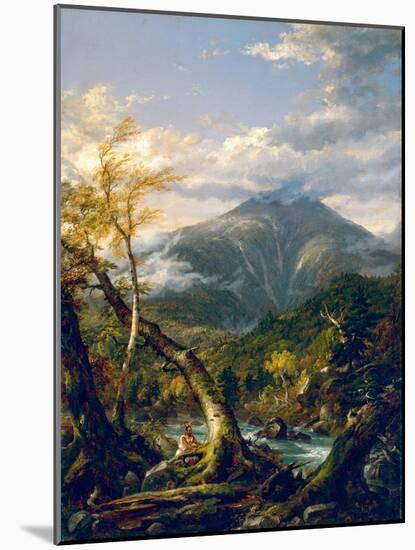 Indian Pass  Paysage De Torrent Avec Indien D'amerique - Peinture De Thomas Cole (1801-1848) - 184-Thomas Cole-Mounted Giclee Print