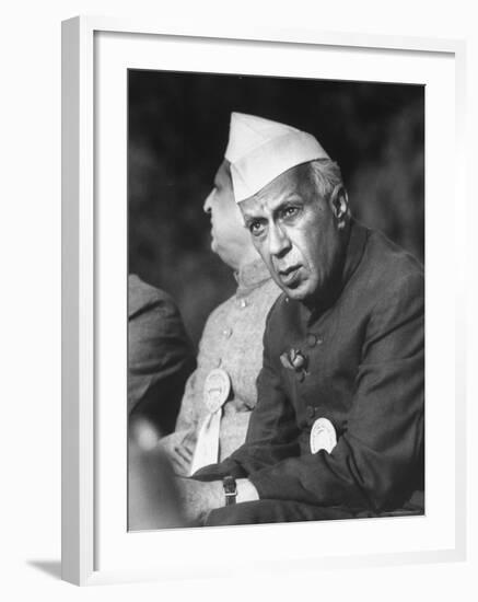 Indian Prime Minister Jawaharlal Nehru-Larry Burrows-Framed Premium Photographic Print