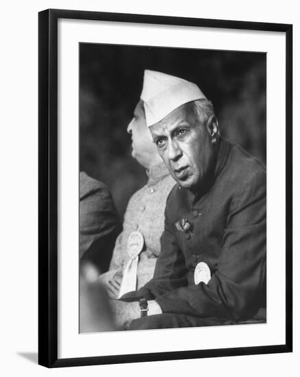 Indian Prime Minister Jawaharlal Nehru-Larry Burrows-Framed Premium Photographic Print