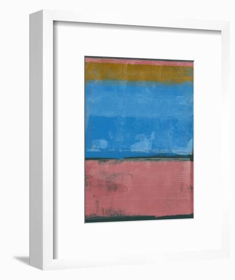 Indian Red and Blue Abstract Study-Emma Moore-Framed Art Print