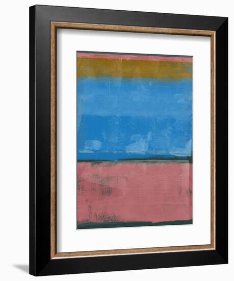 Indian Red and Blue Abstract Study-Emma Moore-Framed Art Print