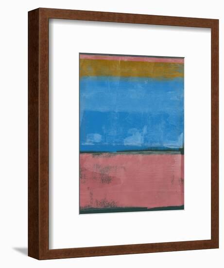 Indian Red and Blue Abstract Study-Emma Moore-Framed Art Print