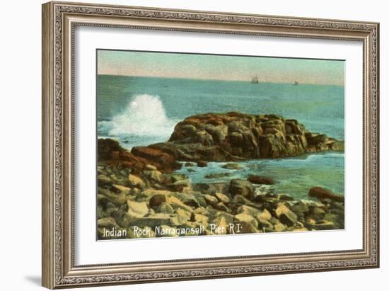 Indian Rock, Narragansett Pier, Rhode Island-null-Framed Art Print