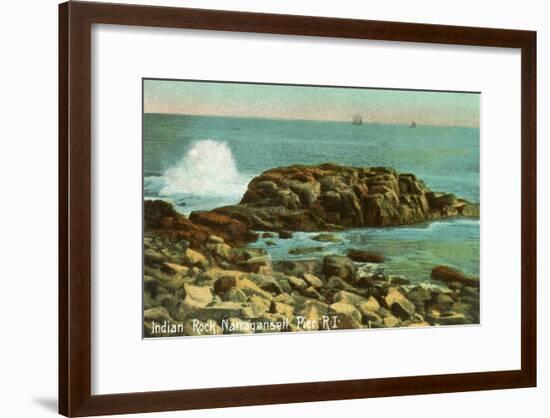 Indian Rock, Narragansett Pier, Rhode Island-null-Framed Art Print